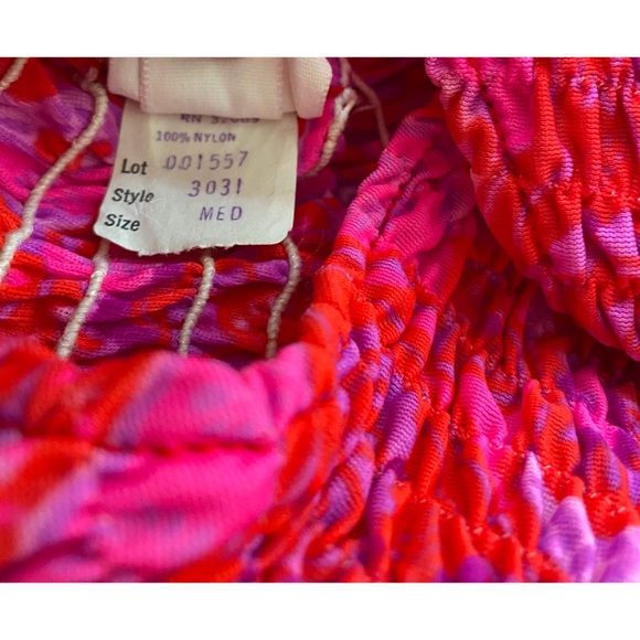 Vintage 60s/70s Paisley Neon Pink Maxi Dress Med - Picture 7 of 12